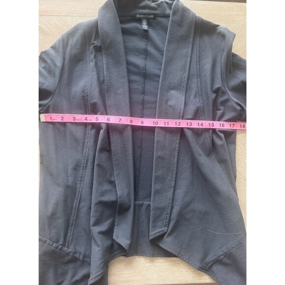 Eileen Fisher Jacket Women Small Open Front Dark Gray Timeless Designer Staple - Picture 5 of 6